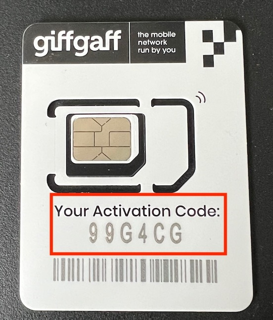 SIM正面6位激活码