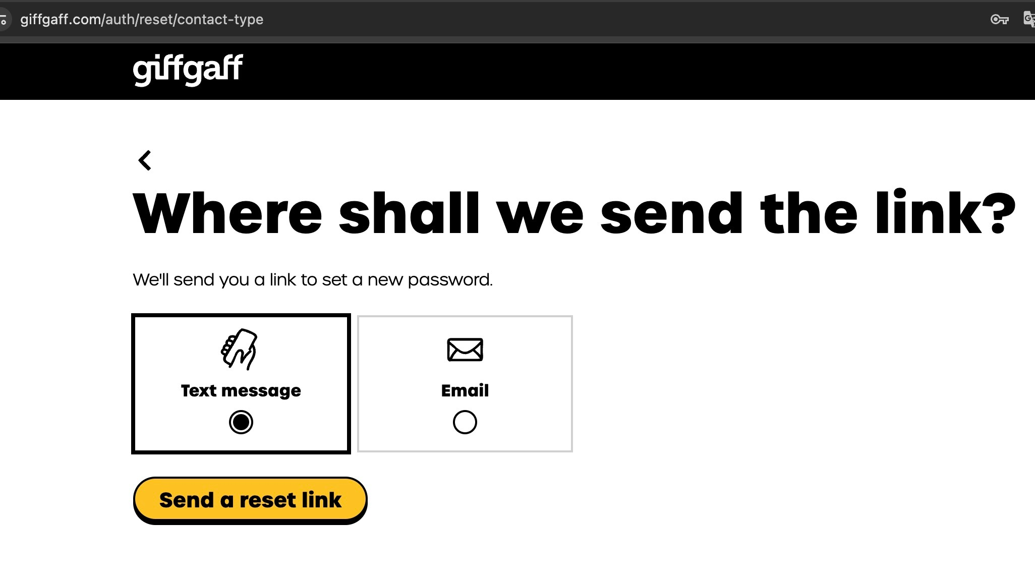 选择短信验证方式
