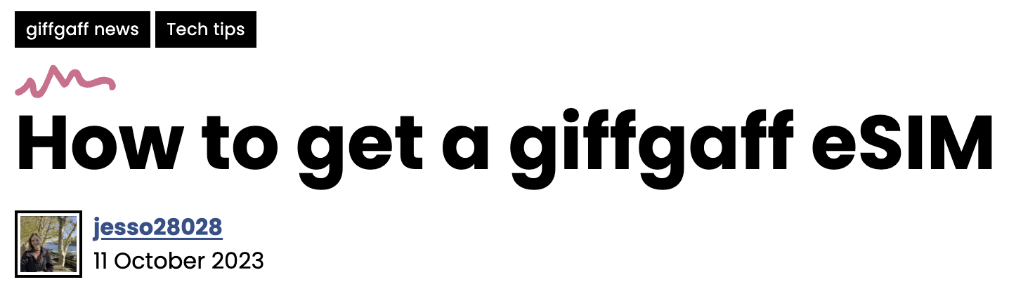 giffgaff eSIM 官宣