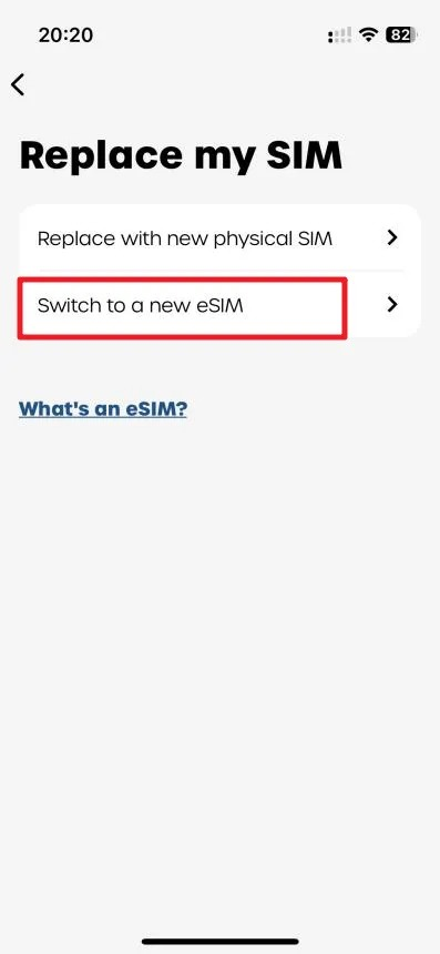Switch to a new eSIM